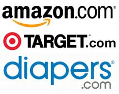 Amazon, Target, Diapers.com