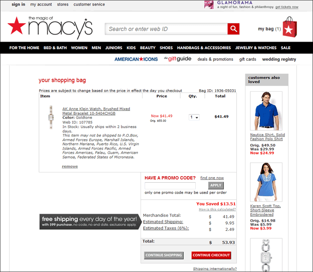 Macy's Checkout