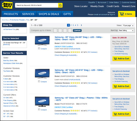 Best Buy Category Page