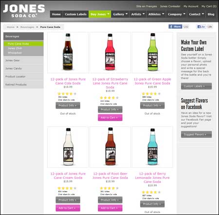 Jones Soda Category Page