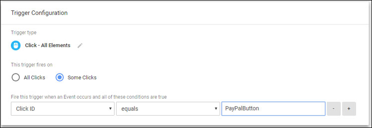GTM Trigger setup for PayPal button