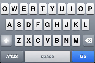 Standard iPhone keyboard
