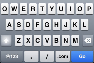 iPhone url keyboard