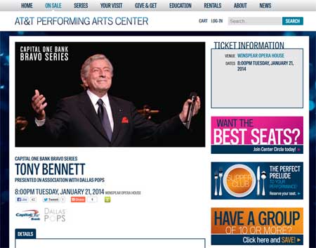 Tony Bennett Concert detail page