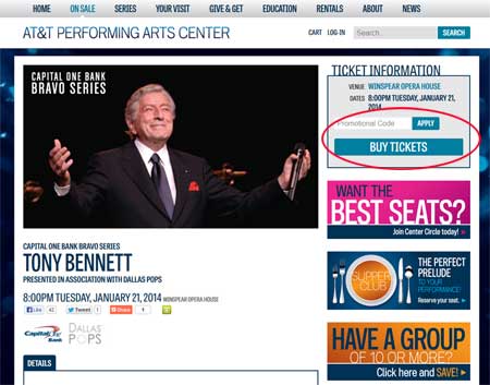 Tony Bennett Concert web site (second time)