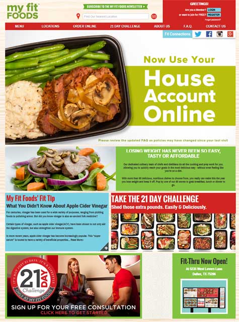 My Fit Foods Landing Page