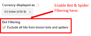 Google Analytics Bot Filtering Feature