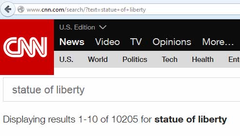 Search Results page from CNN.com