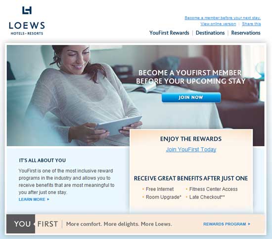 YouFirst email from Loews